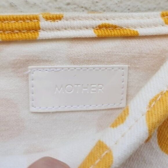 MOTHER NWT Women's Yellow/White Floral Leopard THE RUFFLE Denim Mini Skirt - Picture 8 of 9